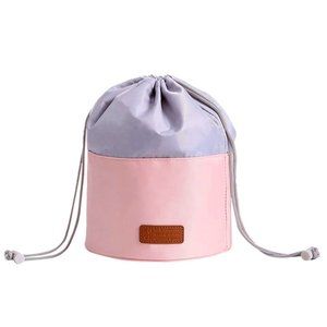 HOYOFO drawstring makeup bag organizer (pink/gray)